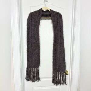 Y2K VTG Italian Boucle Knit Fringe Scarf Oversized